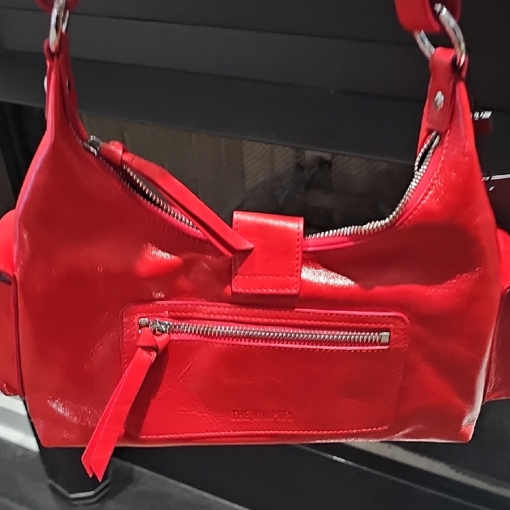 The Kooples Vibrant Red Shoulder Bag - Picture 4 of 6